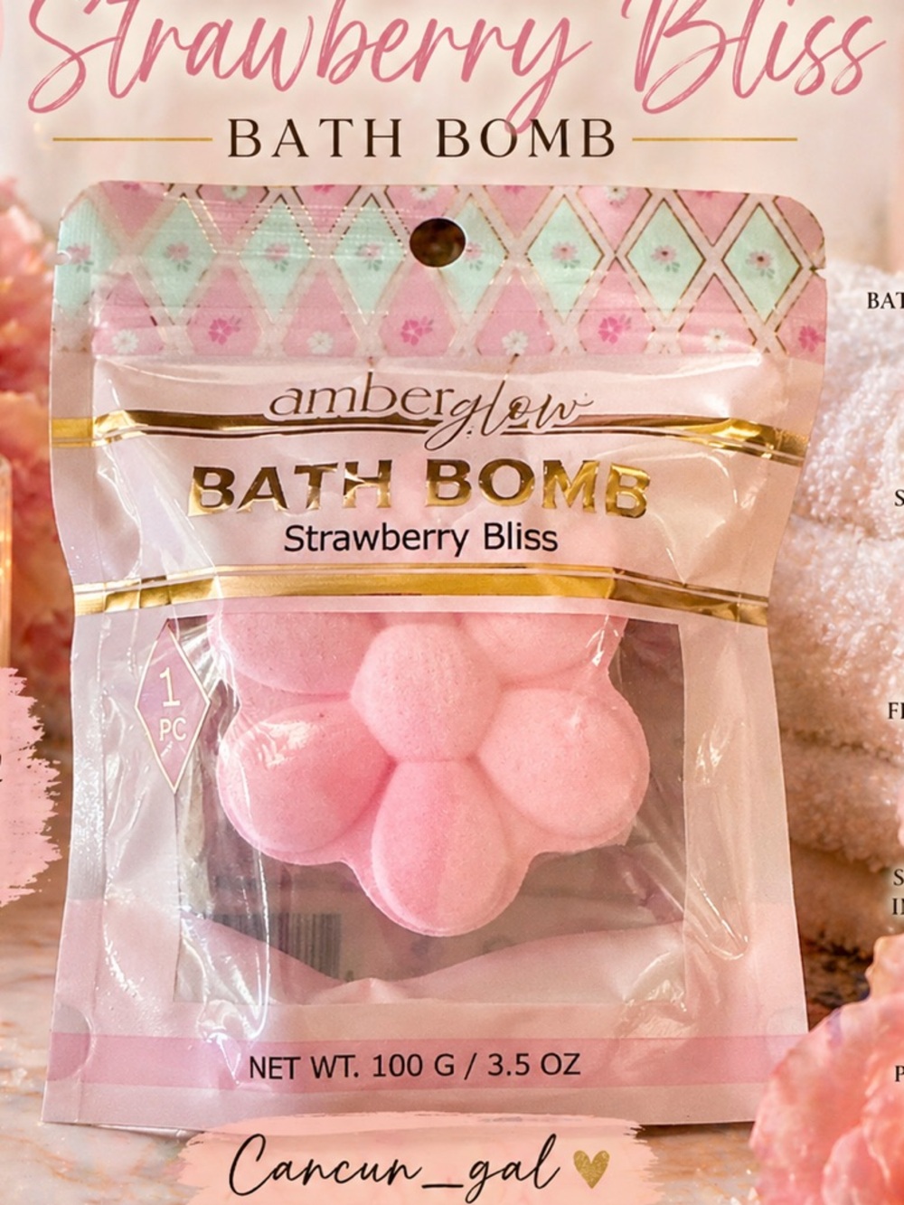 Strawberry Bliss Pink Bath Bomb
